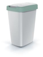 Odpadkový koš COMPACTA Q FLAP popelavý se světle zeleným víkem