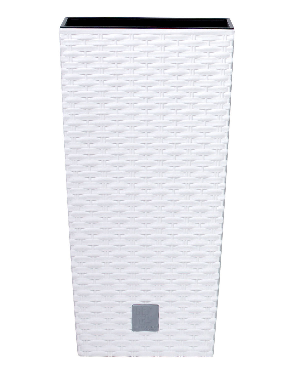 PROSPERPLAST Květináč RATO SQUARE + vklad bílý 20cm