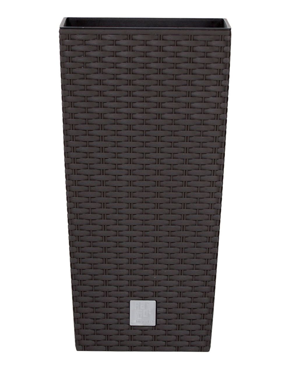 PROSPERPLAST Kvetináč RATO SQUARE + vklad umbra 32,5cm