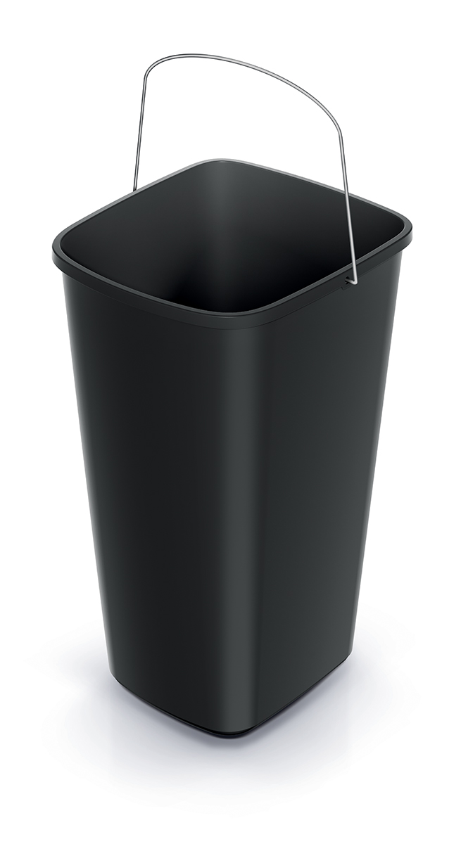 Odpadkový koš COMPACTA Q basic recyklovaný černý, objem 25l