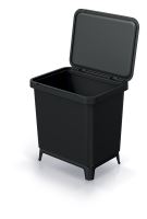 Odpadkový koš SYSTEMA recyklovaný černý, objem 29l