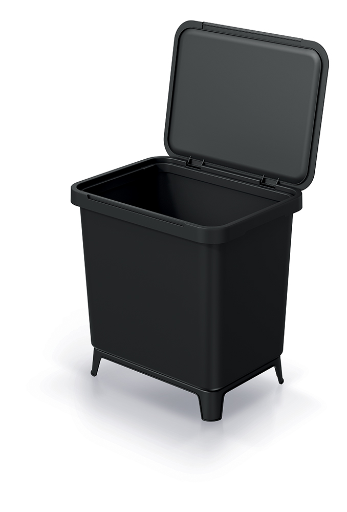 PROSPERPLAST Odpadkový kôš SYSTEMA recyklovaný čierny, objem 29l