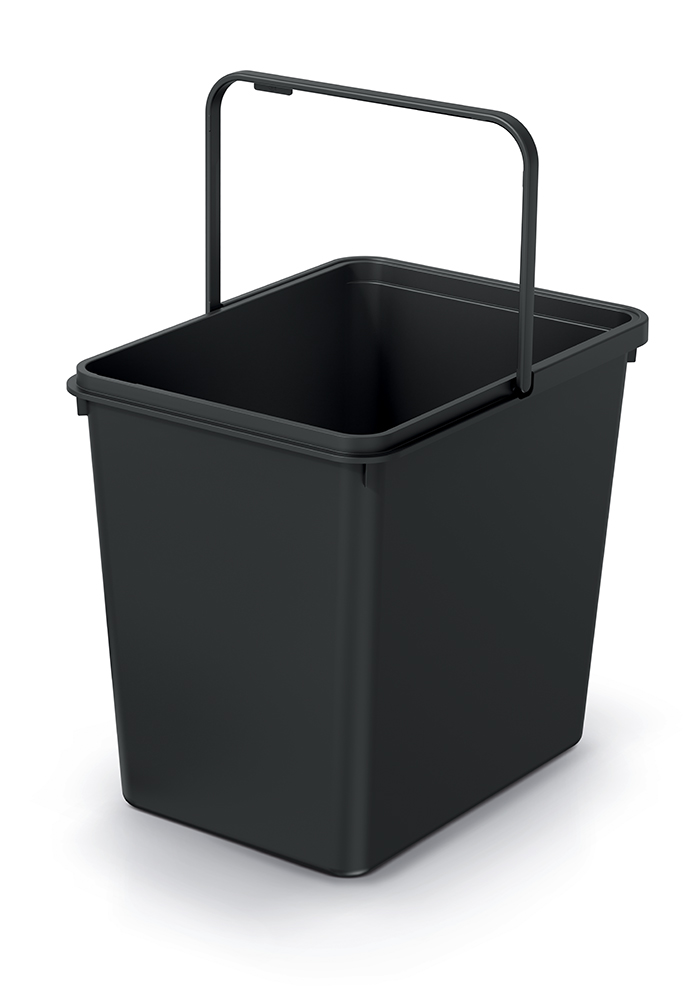 PROSPERPLAST Odpadkový kôš SYSTEMA BASIC recyklovaný čierny, objem 23l