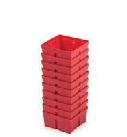 Sada 10 plastových boxů na nářadí TAGER BOX 10,5x10,5x5 cm, červené