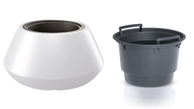 PROSPERPLAST Kvetináč s vkladom HEOS biely 58,2 cm