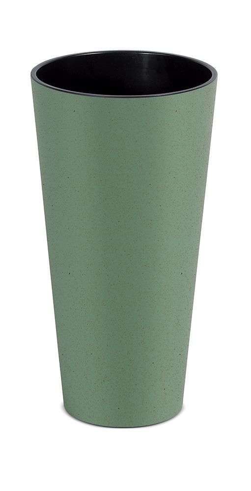 PROSPERPLAST Květináč TUBUS SLIM ECO WOOD zelený 20,0cm