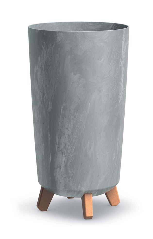 PROSPERPLAST Květináč GRACIA TUBUS SLIM BETON EFFECT 23,9 cm šedý