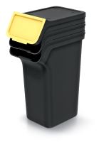 Odpadkový koš STACKBOX Q SET recyklovaně černý, objem 3 x 25l