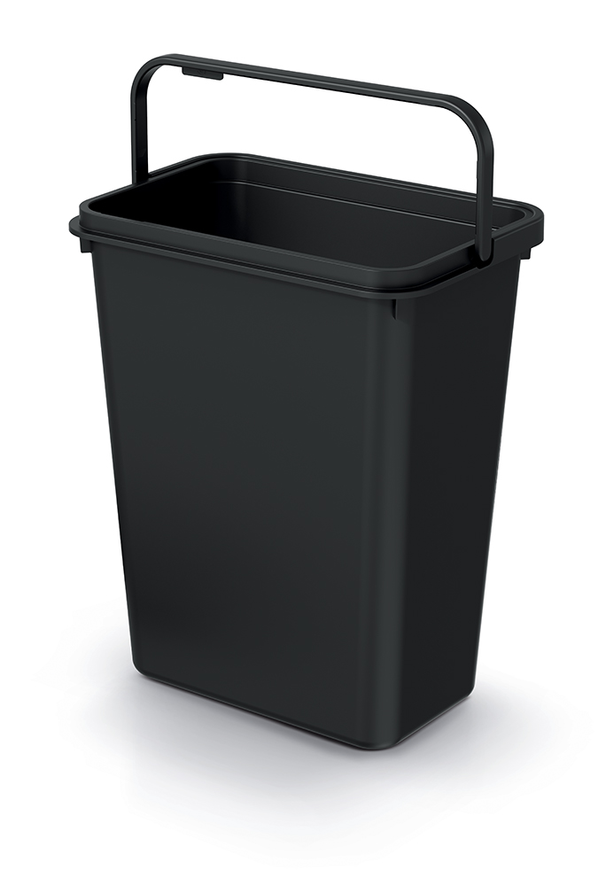 PROSPERPLAST Odpadkový kôš SYSTEMA BASIC recyklovaný čierny, objem 10l