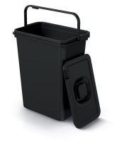 Odpadkový koš SYSTEMA recyklovaný černý, objem 10l