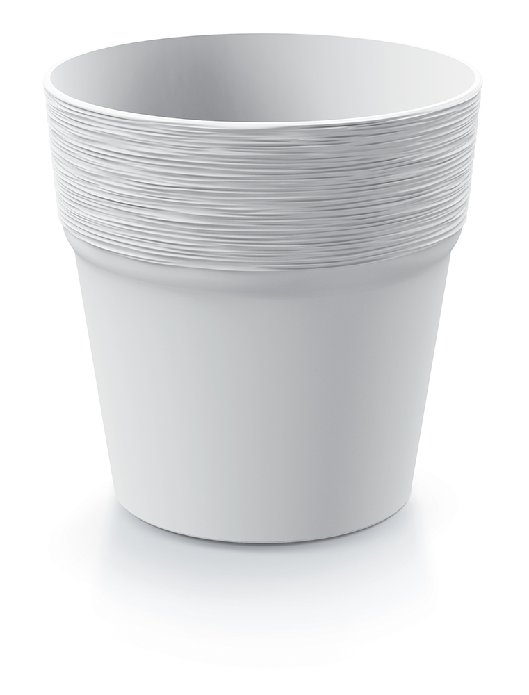 PROSPERPLAST Kvetináč FURU biely 14,5 cm
