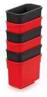 Sada 6 plastových boxů na nářadí X BLOCK BOX 140x75x280 černé/červené