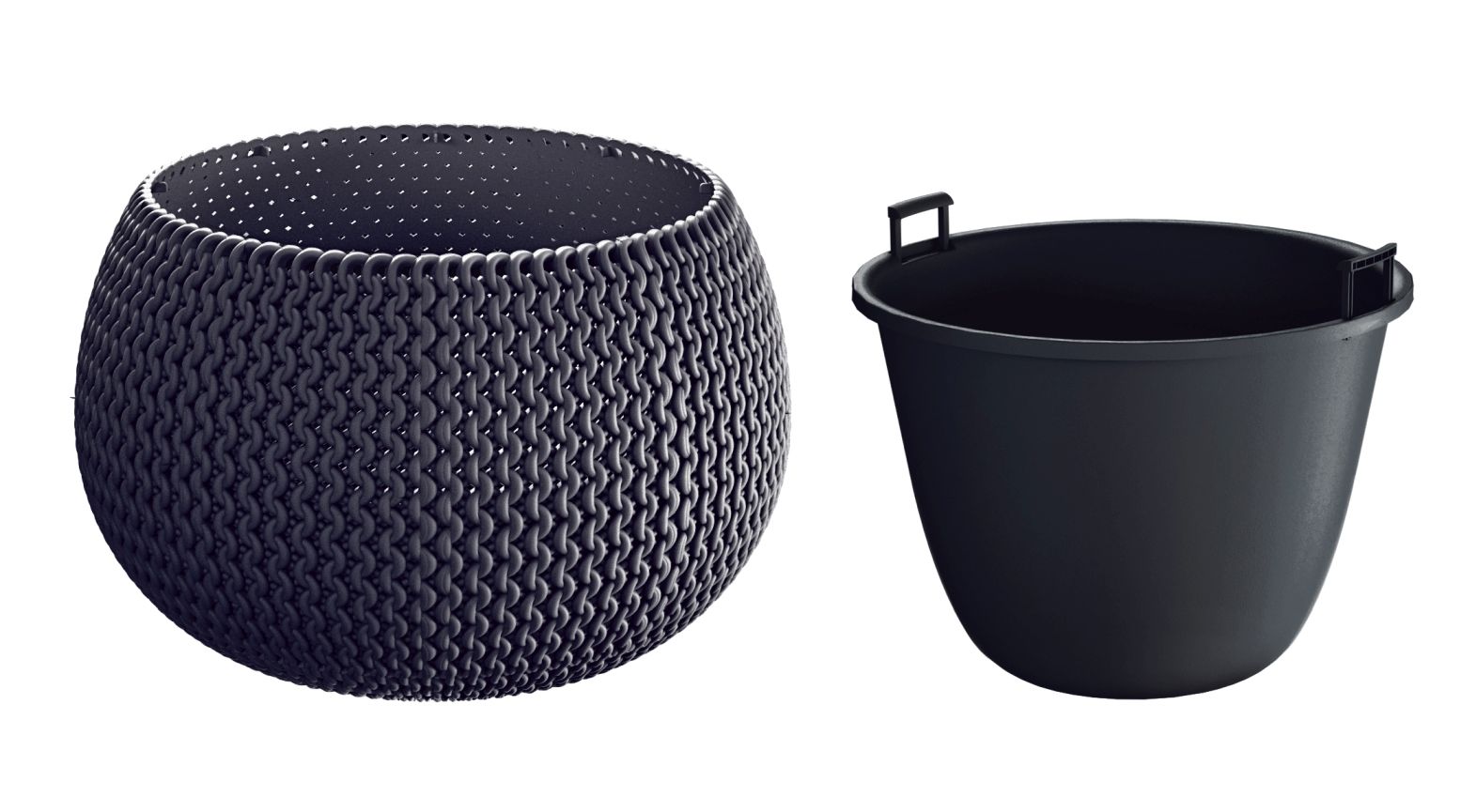 PROSPERPLAST Kvetináč s vkladom SPLOFY BOWL antracit 37cm