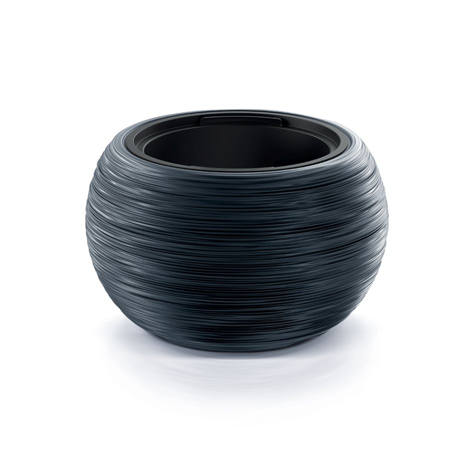 PROSPERPLAST Květináč s vkladem FURU BOWL antracitový 37,8cm