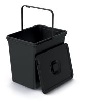 Odpadkový koš SYSTEMA BASIC FLAP recyklovaný černý, objem 23l
