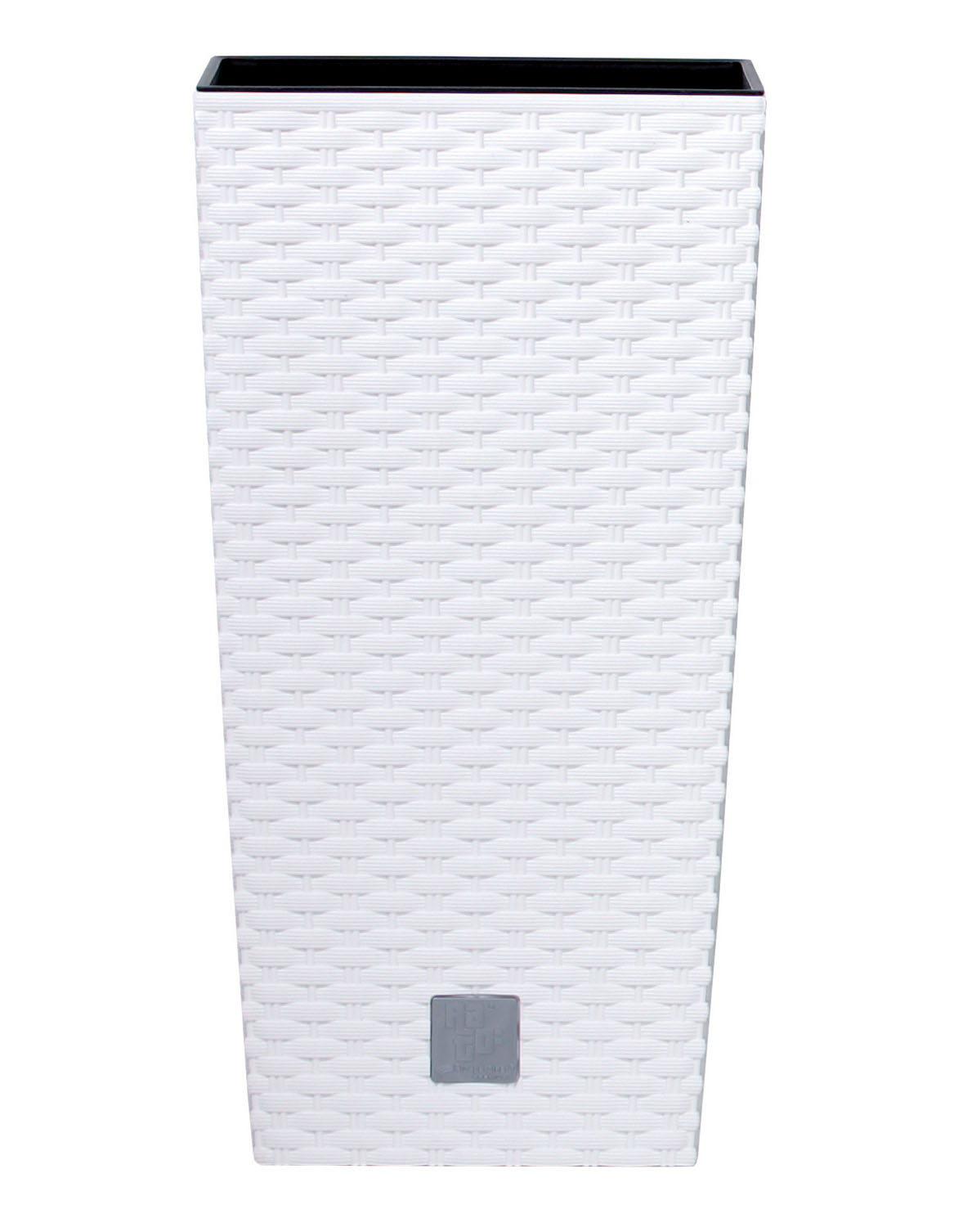 PROSPERPLAST Květináč RATO SQUARE + vklad bílý 29 cm