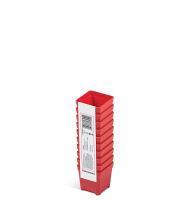 Sada 10 plastových boxů na nářadí TAGER BOX 5x5x5 cm, červené