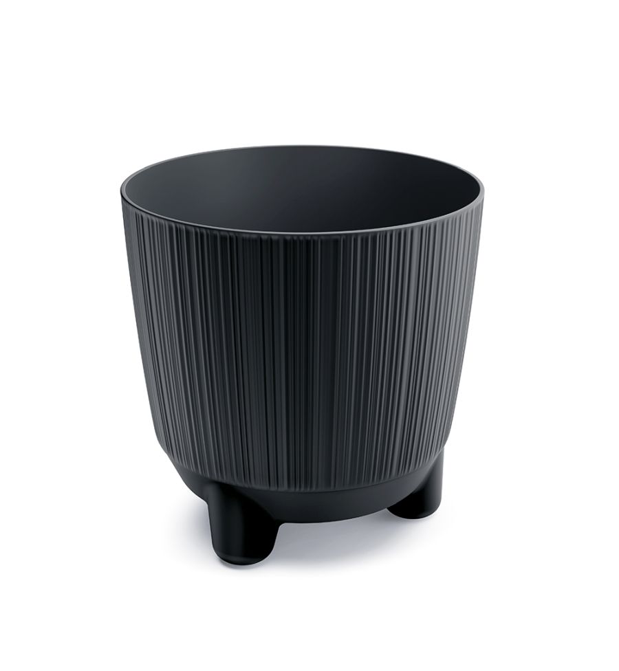 PROSPERPLAST Kvetináč RYFO N s nožičkami antracit 16,8cm